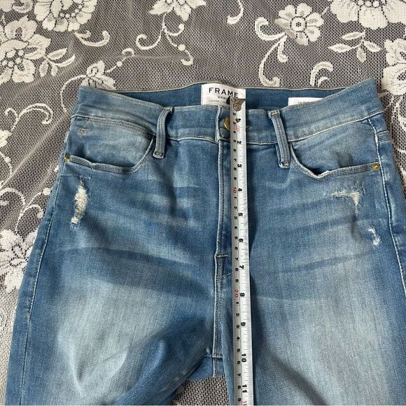 Frame Le High Skinny Raw Hem Cropped Jeans Sz 27 - Picture 14 of 14